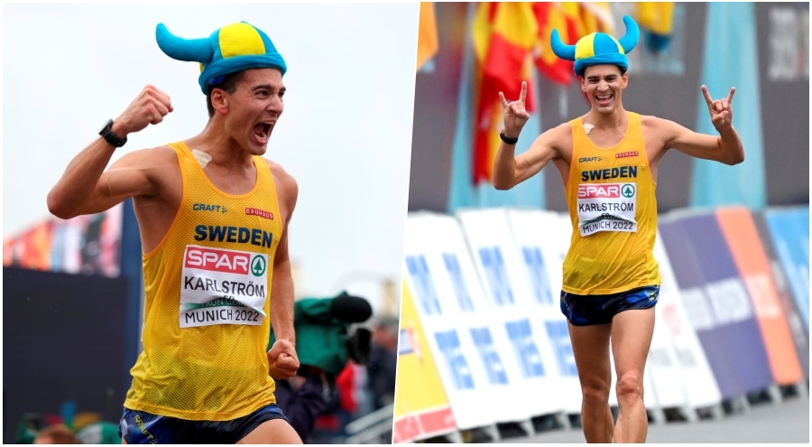 Karlstrom vichingo, vince l'argento europeo con un cappello speciale