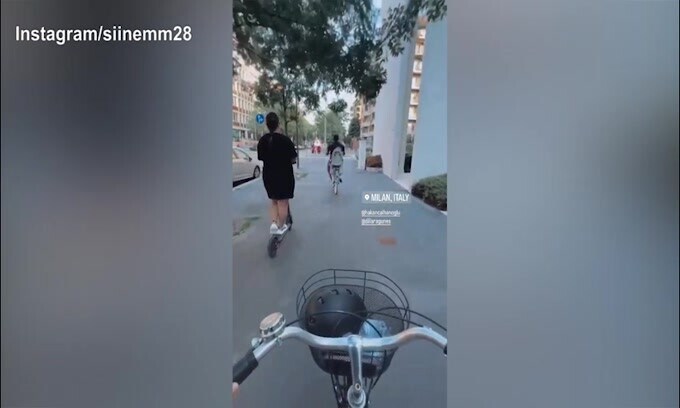 Inter, giro in bici con la famiglia per Calhanoglu
