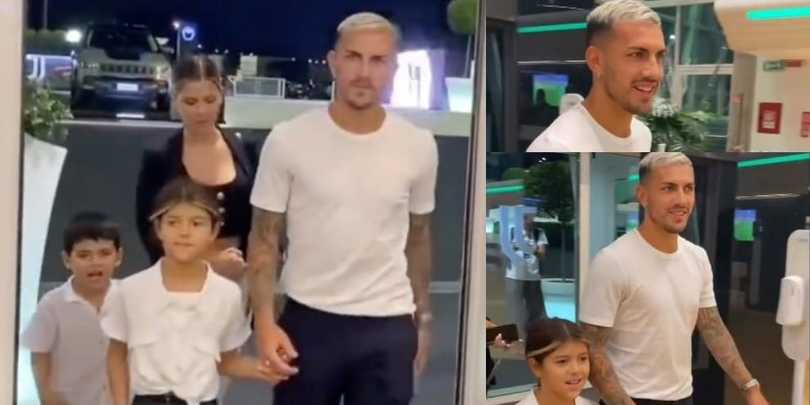 Juve, ecco l'arrivo di Paredes con moglie e figli FOTO