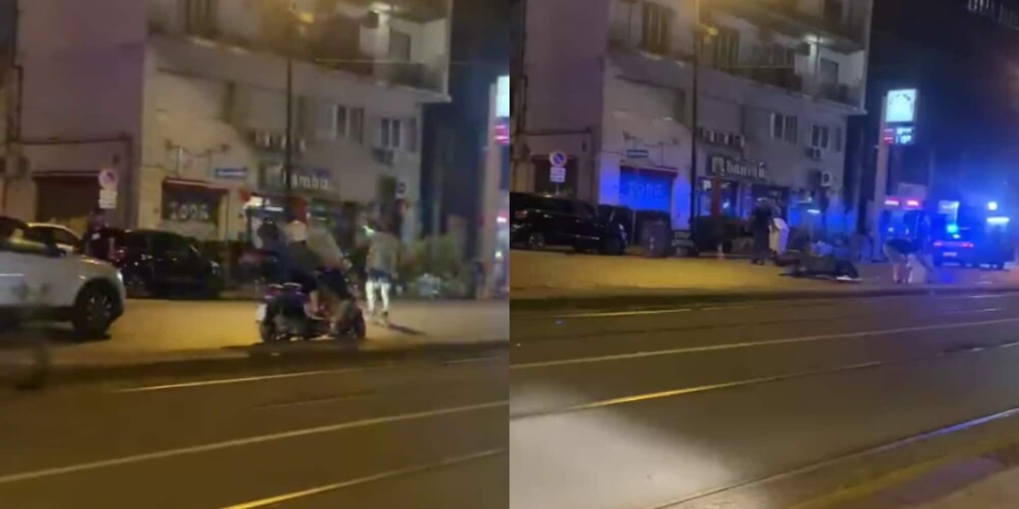Hoolingans fanno cadere due uomini dallo scooter: disordini a Napoli