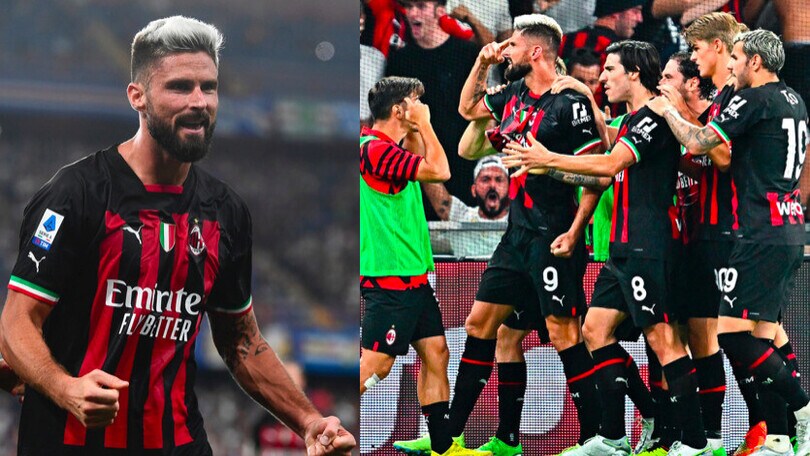 Milan, Giroud decisivo: trionfo e festa sul campo della Sampdoria