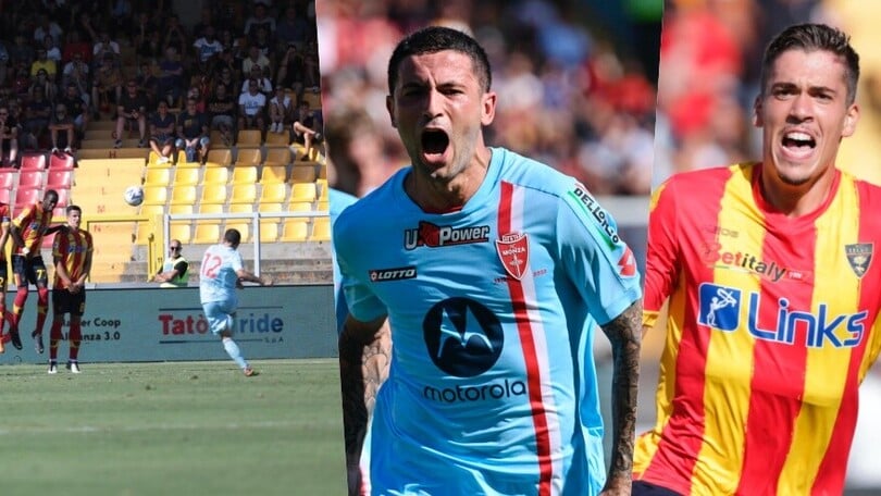 Che punizione di Sensi! Pari di Gonzalez, Lecce-Monza 1-1