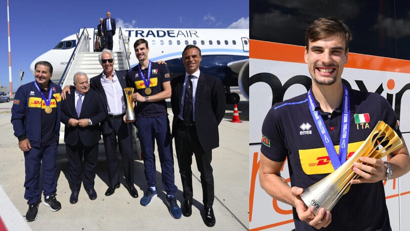 Italvolley campione, il rientro a Roma con accoglienza di Malagò