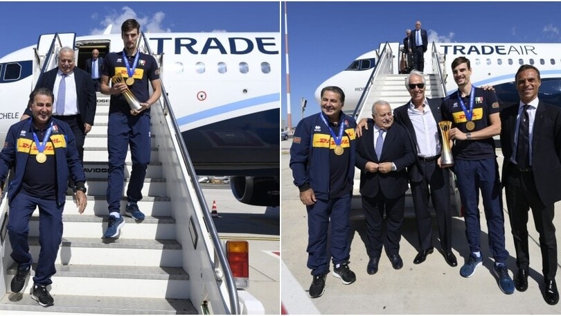 Italvolley, il rientro in Italia da campioni del mondo