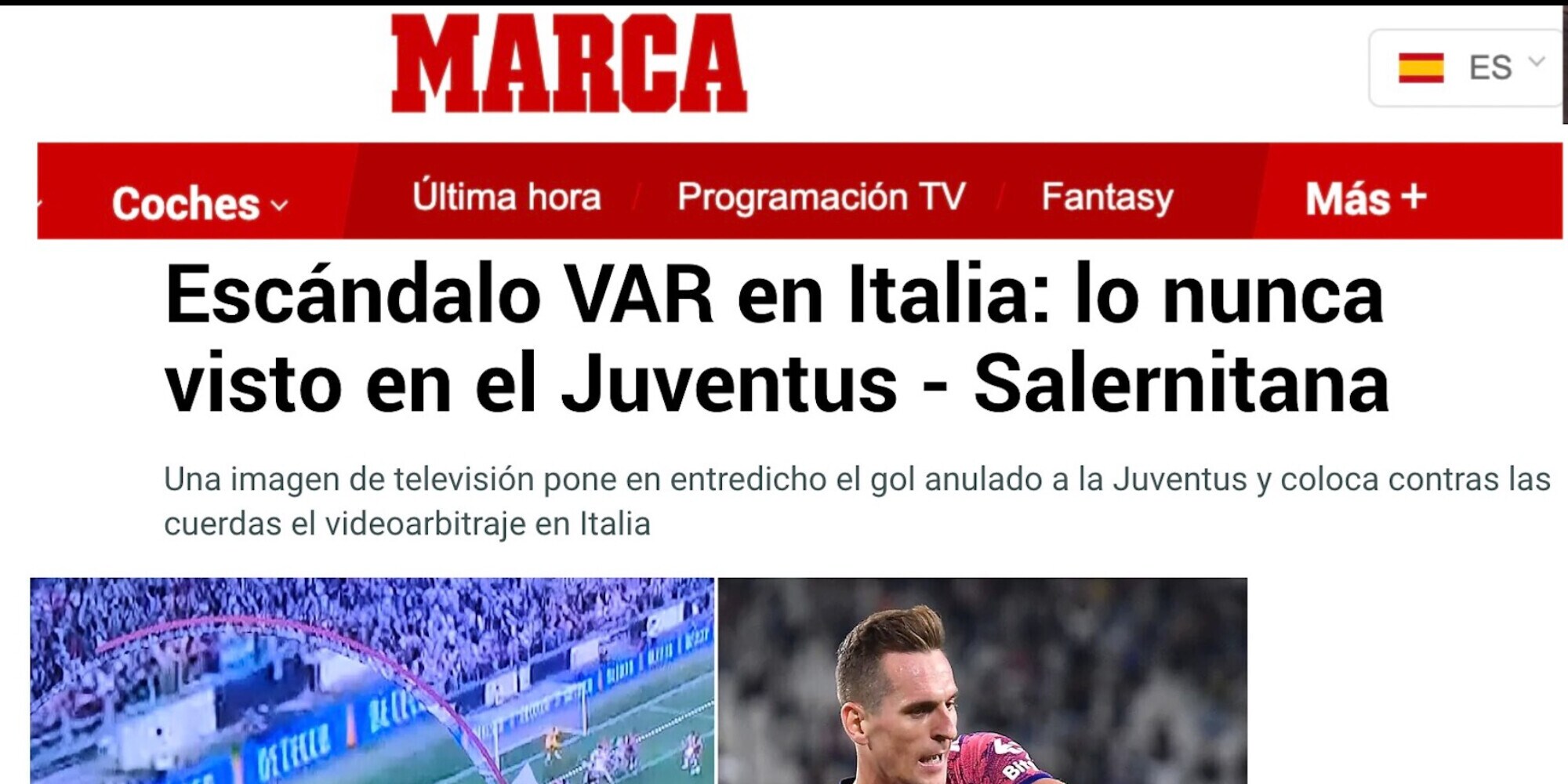 Juventus-Salernitana, anche in Spagna gridano allo scandalo