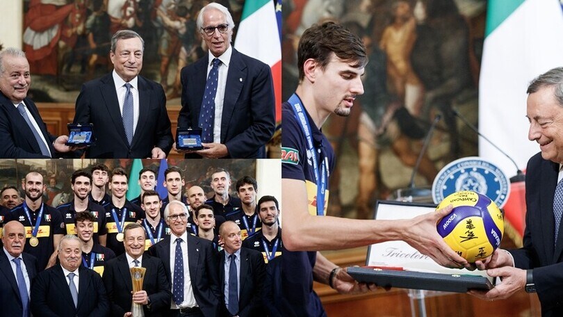 L'Italvolley campione del mondo incontra Draghi