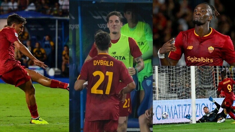 Roma, Dybala show e abbraccio a Zaniolo. Abraham raddoppia