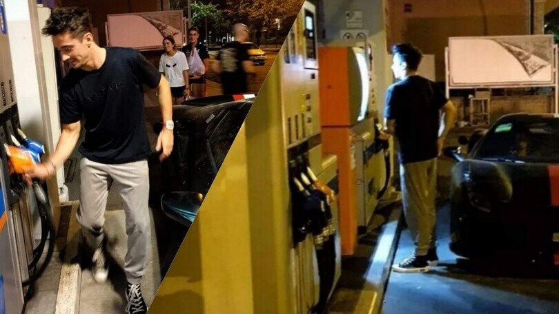 Leclerc, dalla pista al benzinaio: beccato mentre fa rifornimento alla Ferrari