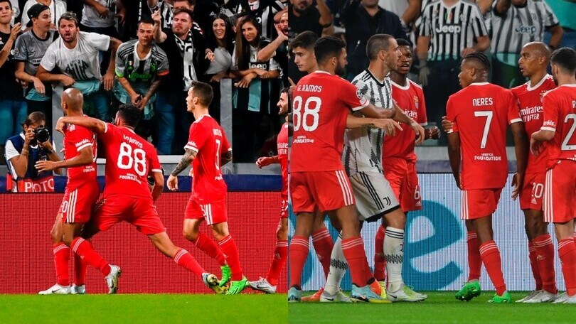 Juve-Benfica, Joao Mario segna e provoca: Bonucci è una furia