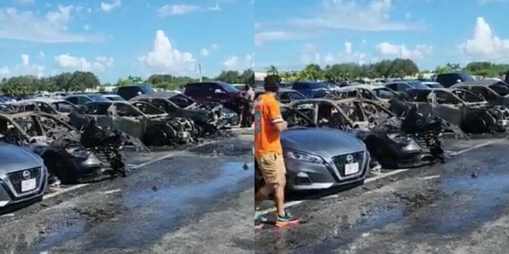 Auto incendiate in un parcheggio, la colpa? Un barbecue lasciato acceso