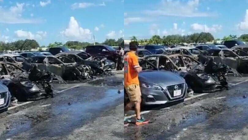 Auto incendiate in un parcheggio, la colpa? Un barbecue lasciato acceso