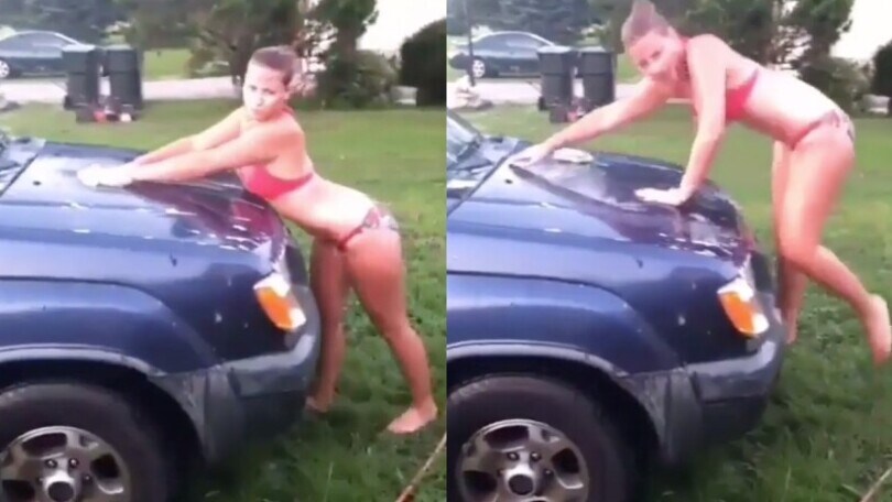 Il sexy lavaggio dell'auto scoppia... come una bolla di sapone!