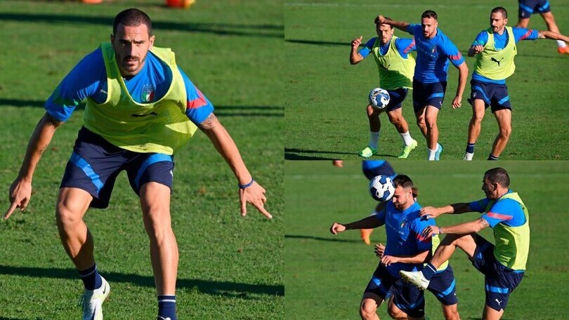 Italia, la carica di Bonucci in allenamento: l'Inghilterra si avvicina