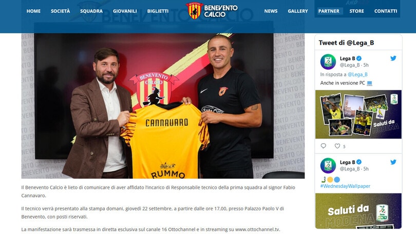 Ufficiale, Benevento: Cannavaro nuovo allenatore