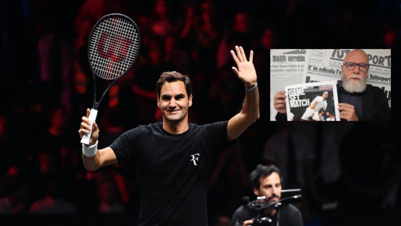 Tennis, l'omaggio di Tuttosport a Federer: un poster plastificato