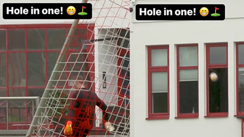 Che precisione! Neuer segna nella... finestra