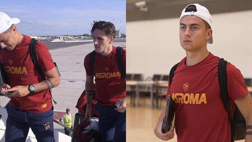 Roma, c'è anche Dybala con la squadra in partenza per Milano