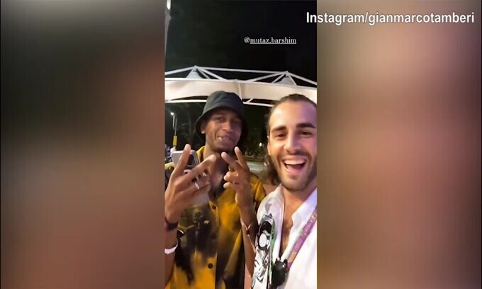 Tamberi a Singapore, a sorpresa spunta un amico