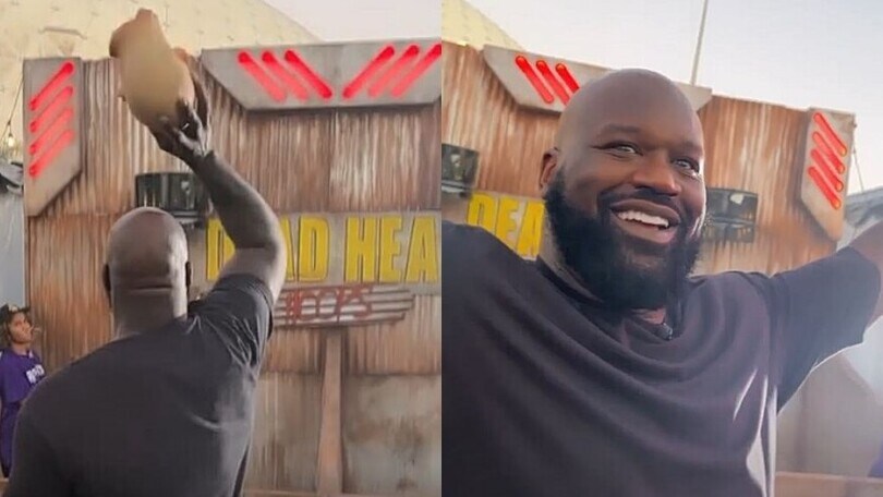 Shaquille O'Neal "zittisce tutti": 3 tiri liberi su 3 con delle teste di zombie!