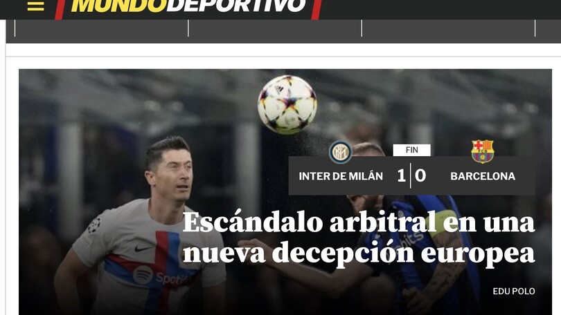 Inter-Barcellona: le reazioni dei media spagnoli agli errori arbitrali