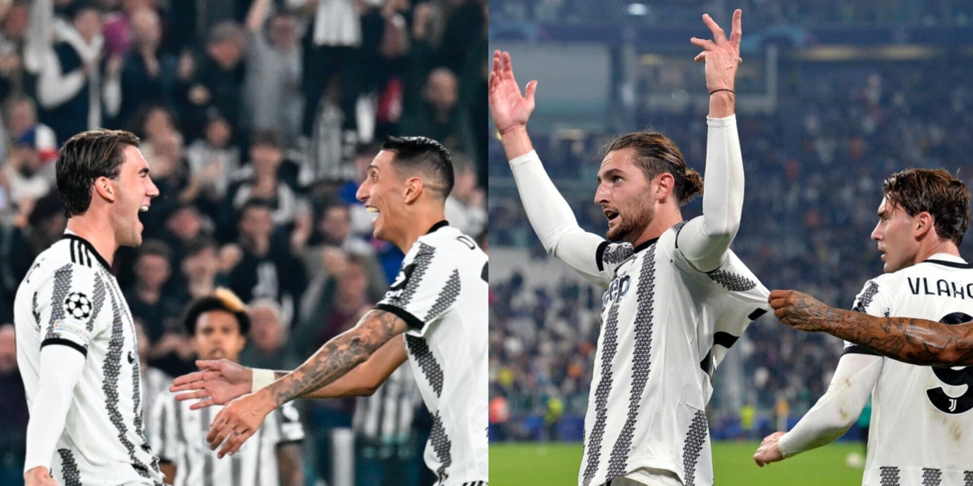 Juve, dolce risveglio per Vlahovic: omaggi per Di Maria e Rabiot