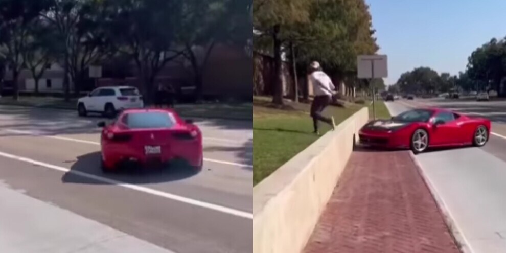 Ragazza un po' troppo "esibizionista" si schianta con la Ferrari
