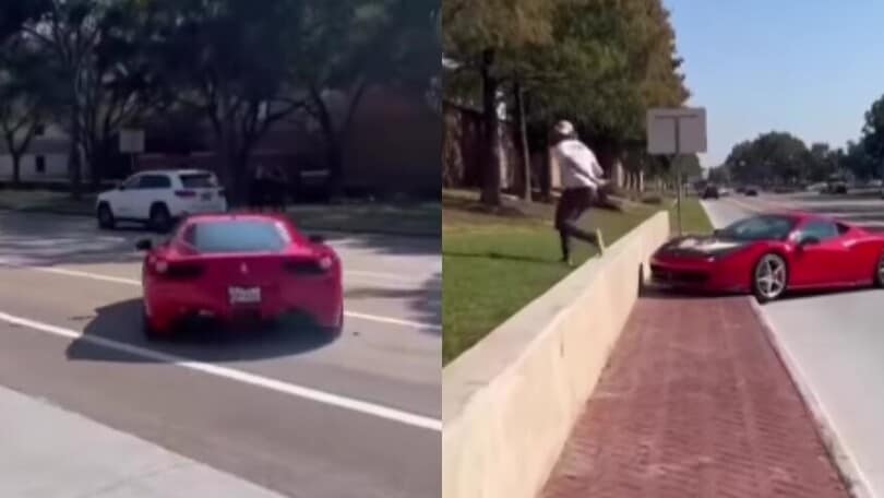 Ragazza un po' troppo "esibizionista" si schianta con la Ferrari
