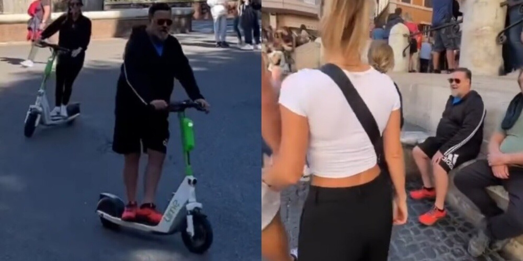 Russell Crowe a Roma: il "gladiatore" si gode la Dolce Vita col monopattino