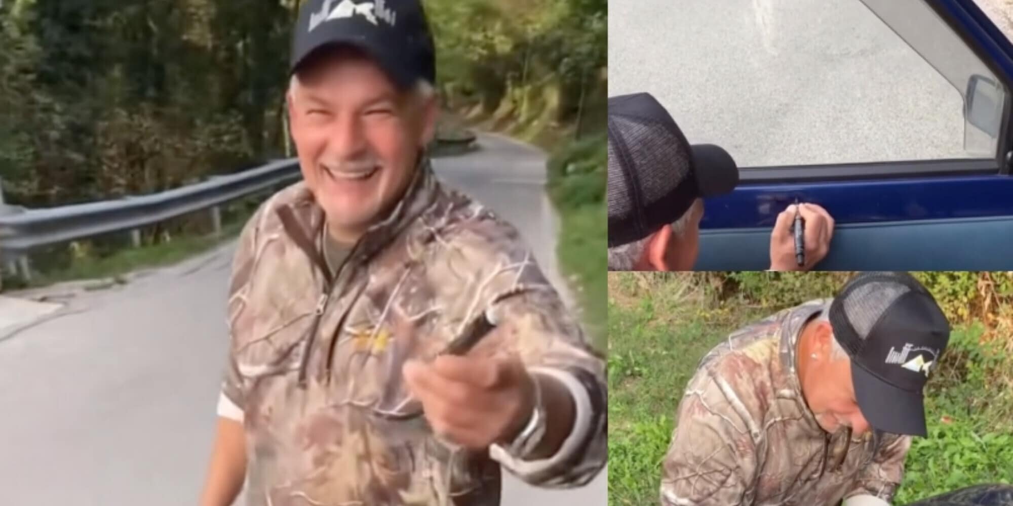 Roberto Baggio, che firma d'autore: l'autografo al tifoso è sulla Fiat Panda!