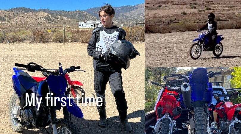 Elisabetta Canalis: che centaura con la moto da cross!