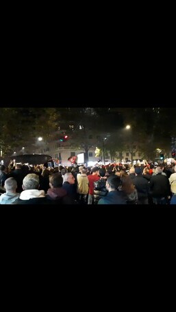 L'arrivo del pullman del Milan al Grande Torino