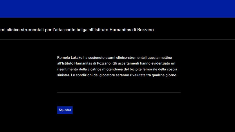 Ahi Inter, Lukaku si ferma: salta la Juve e Mondiali a rischio