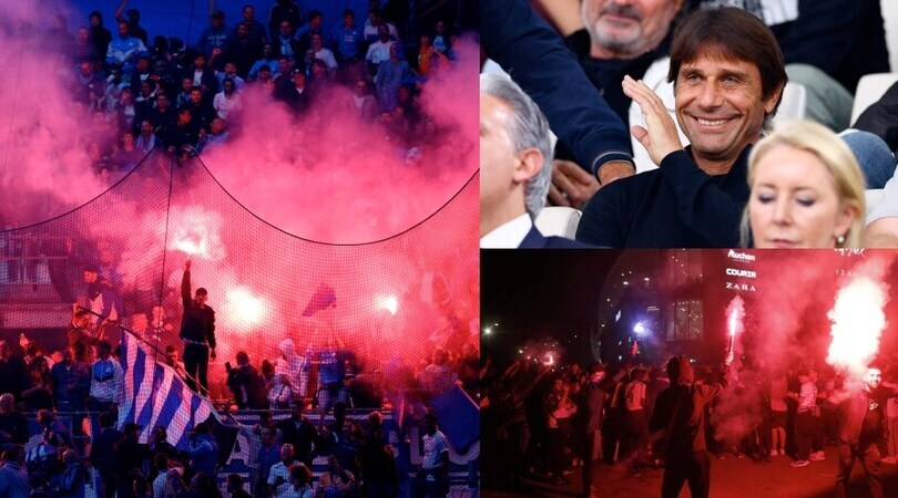 Marsiglia-Tottenham, Conte in tribuna e l’accoglienza di fuoco del Velodrome