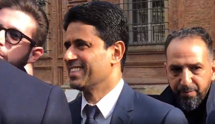 Juventus-Psg: Al Khelaifi al pranzo del'Uefa, selfie con i tifosi