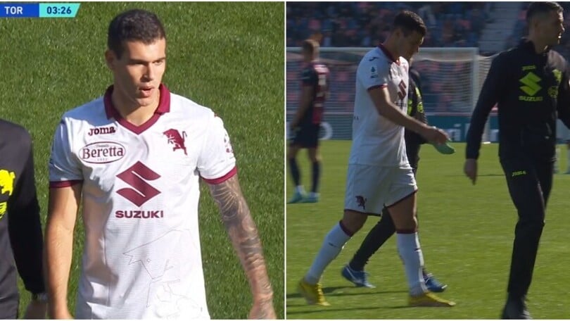 Bologna-Torino, Pellegri che sfortuna: si fa male dopo 2 secondi
