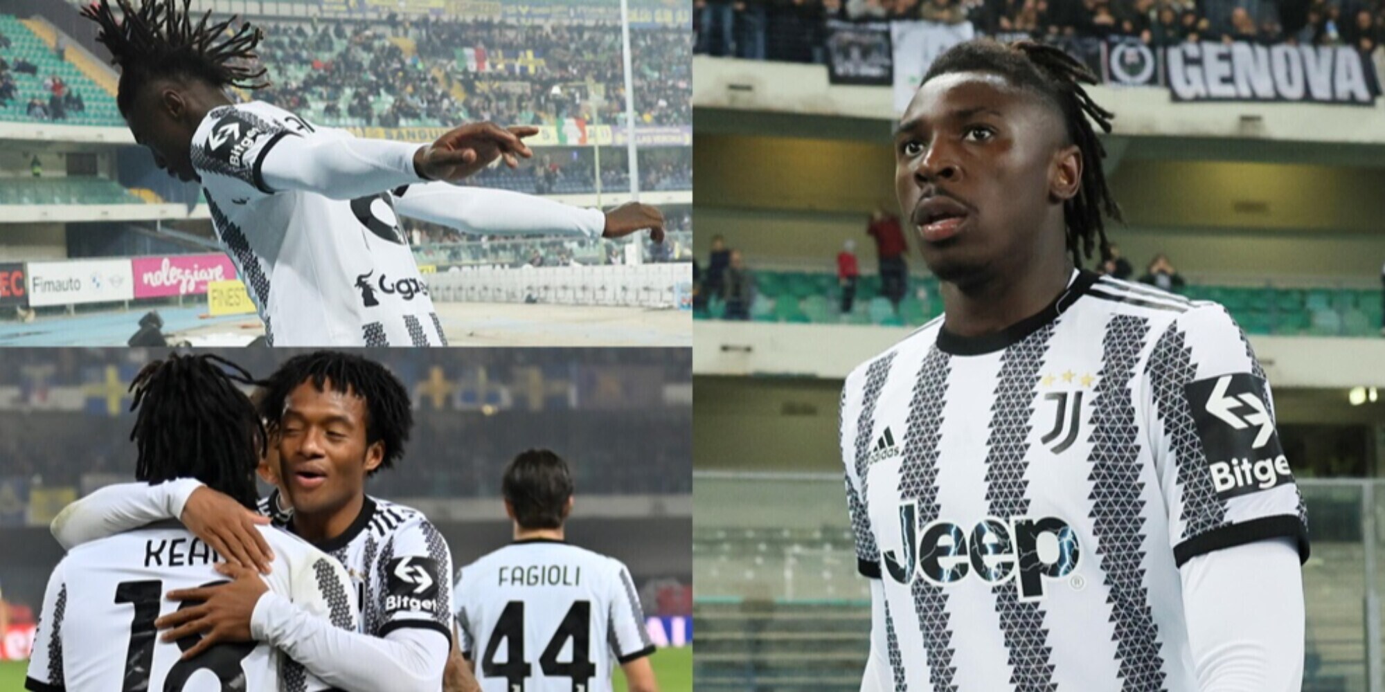 Verona-Juventus 0-1: decide Kean, Allegri a -2 dal Milan
