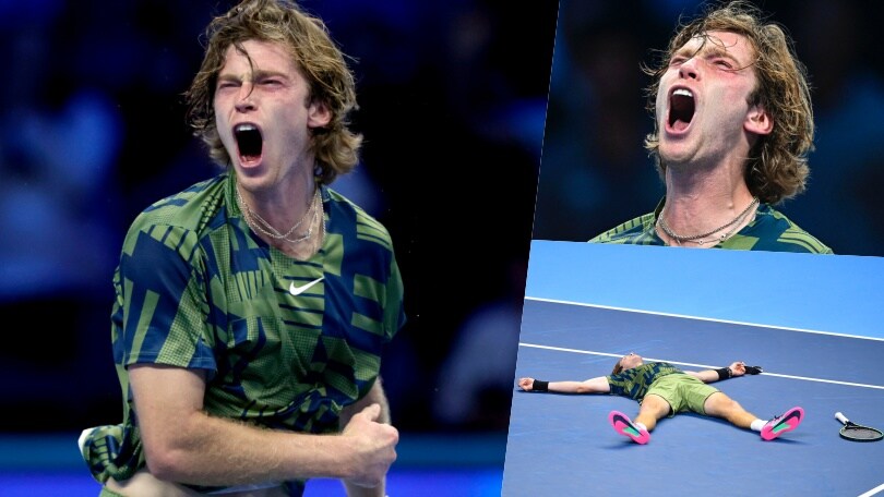 Atp Finals Torino, Rublev rimonta e batte Medvedev: che esultanza!