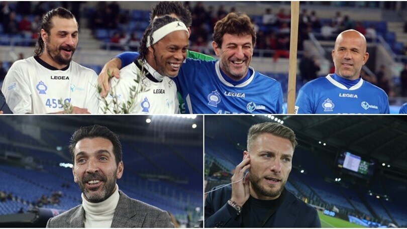 Partita della Pace: da Buffon e Immobile a Ronaldinho e Ferrara, quante stelle all'Olimpico