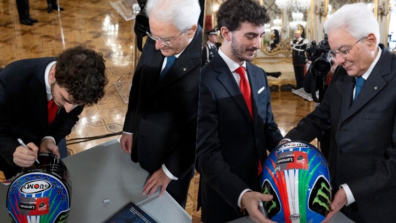 Bagnaia dona un casco speciale a Mattarella: ecco la dedica del pilota Ducati
