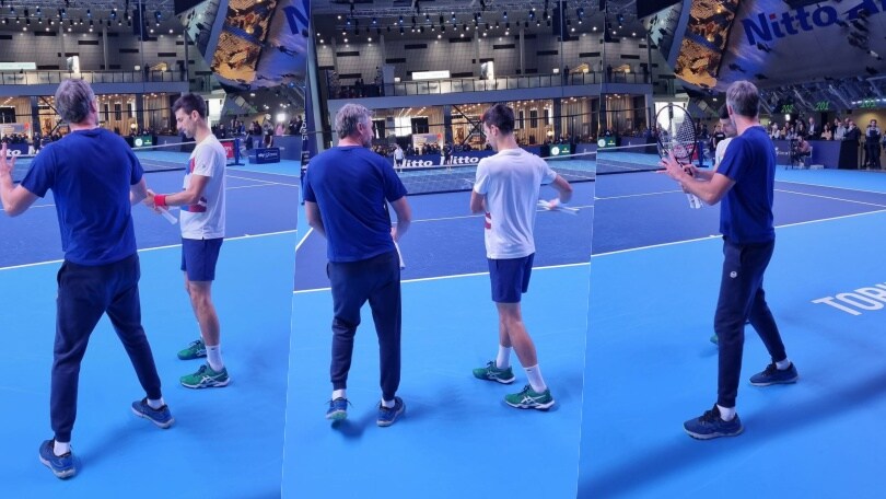 Atp Finals Torino: Djokovic si allena, quanti consigli di Ivanisevic!