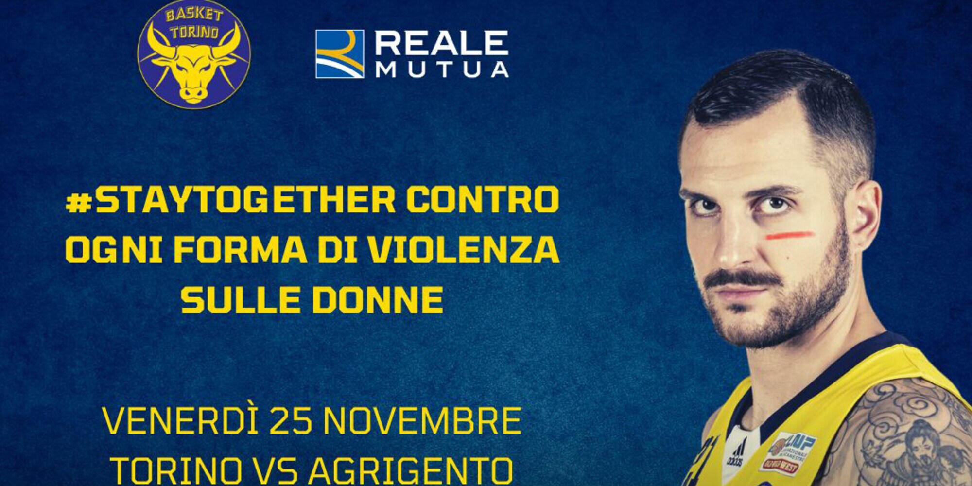 Reale Mutua Basket Torino: #StayTogether contro ogni forma di violenza sulle donne