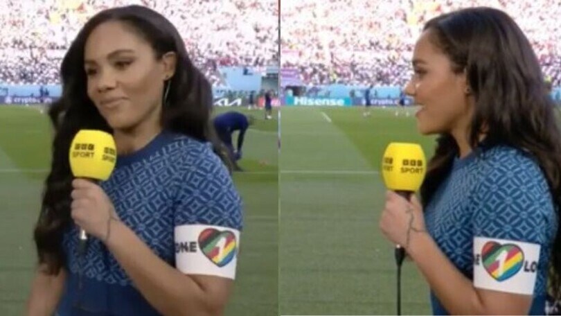 La fascia arcobaleno? La indossa Alex Scott in televisione FOTO