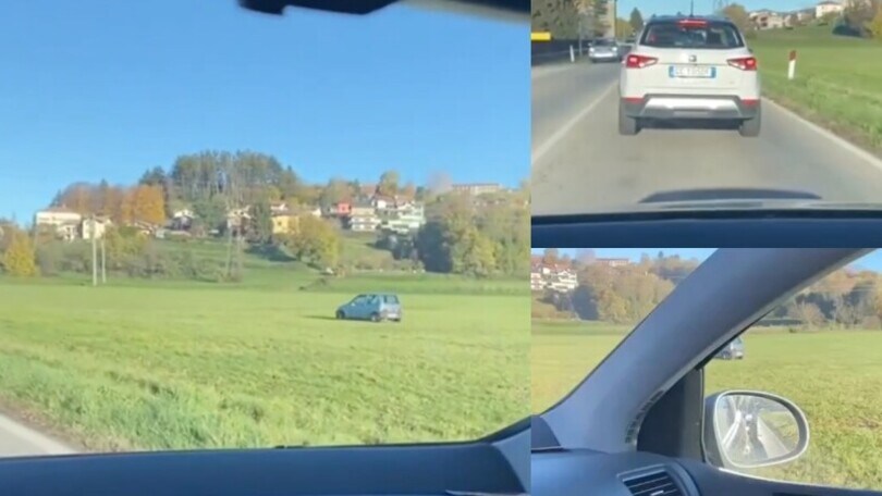 Ecco il genio del giorno: pur di non imbottigliarsi nel traffico va per prati!