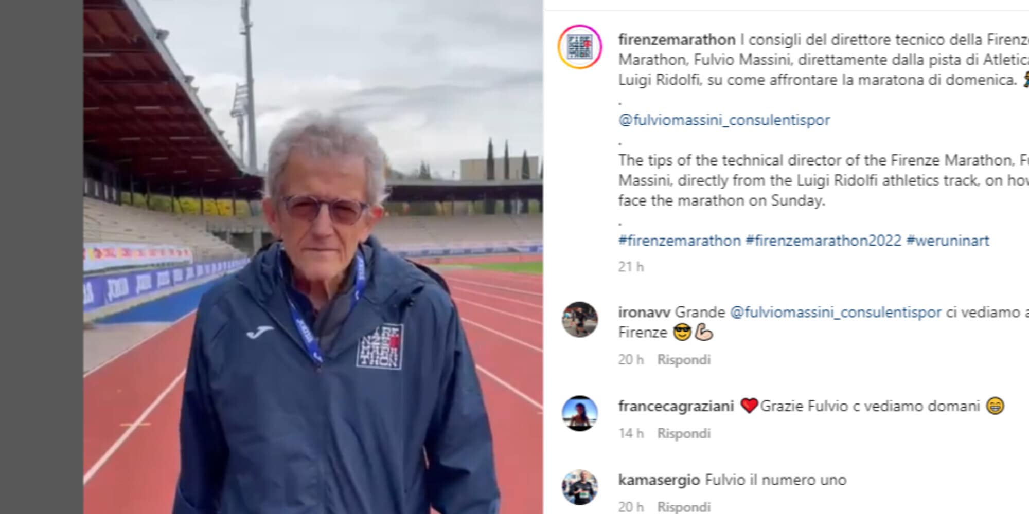 Il percorso Firenze Marathon spiegato da Fulvio Massini