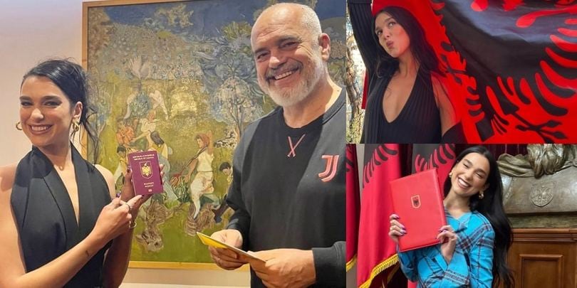 Dua Lipa cittadina albanese: le pose con il premier