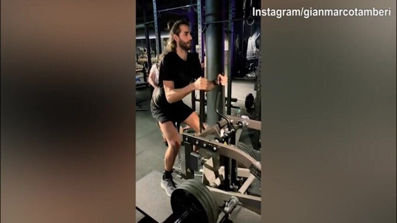 Allenamento serale per "Gimbo" Tamberi