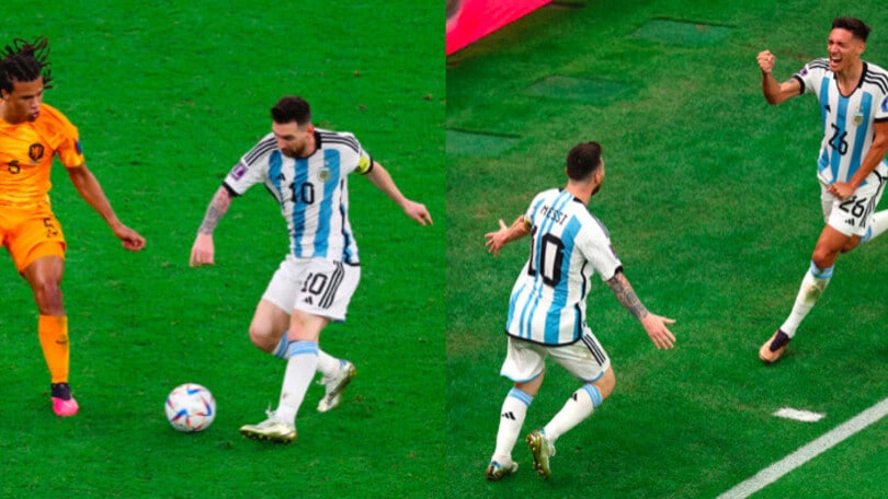 Olanda-Argentina, l'assist geniale di Messi per il gol di Molina