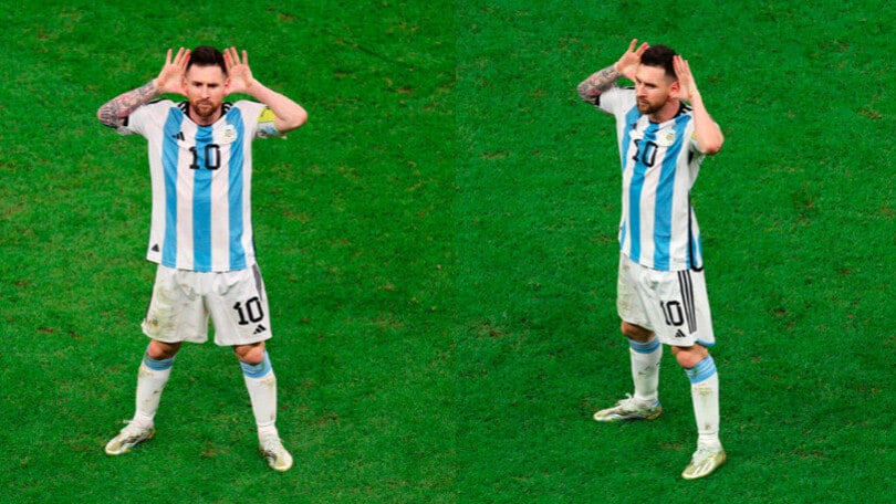 Messi, che esultanza: mani alle orecchie dopo il gol all'Olanda