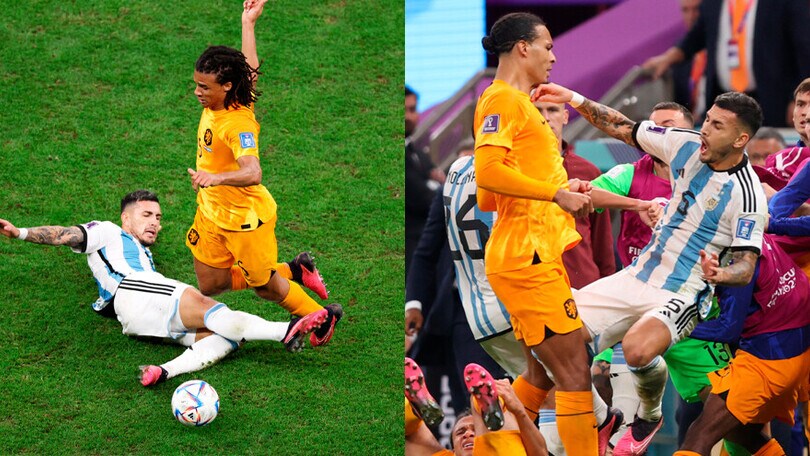 Paredes perde la testa e Van Dijk lo stende: rissa in Olanda-Argentina
