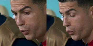 Cristiano Ronaldo e la reazione al gol di En-Nesyri